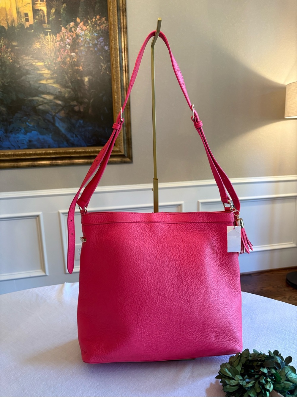 Talbots Pink Pebble Leather Shoulder Bag - Designer Style